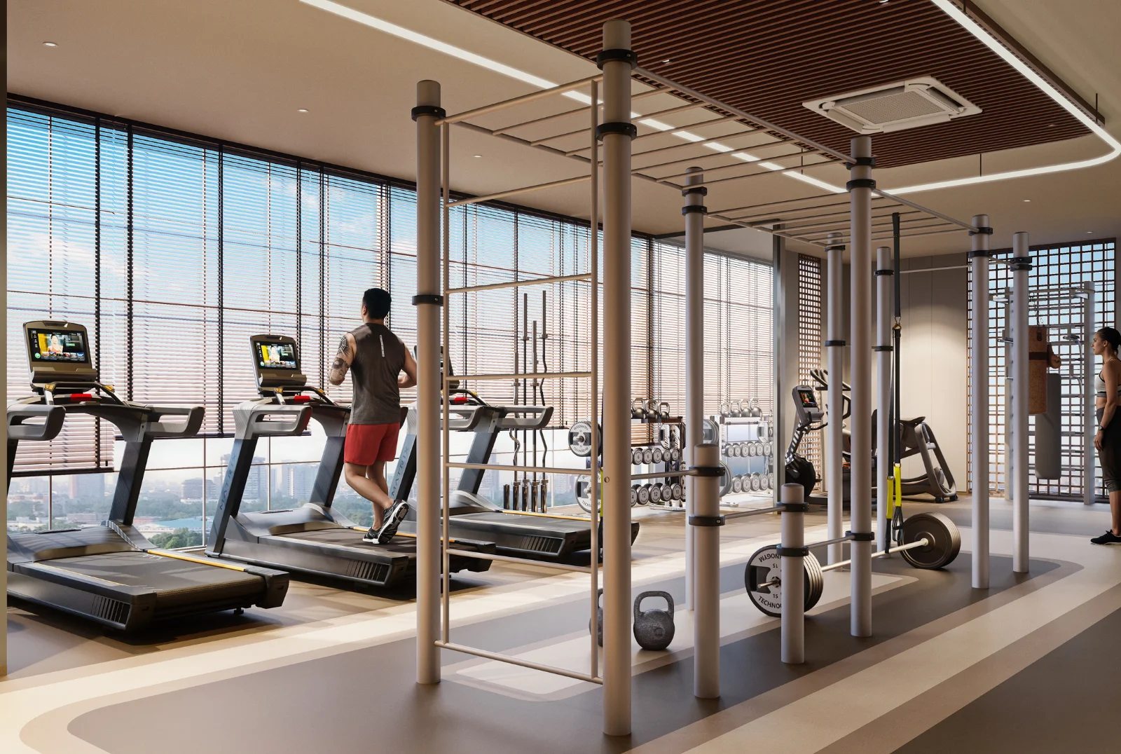 Fully equipped gymnasium
