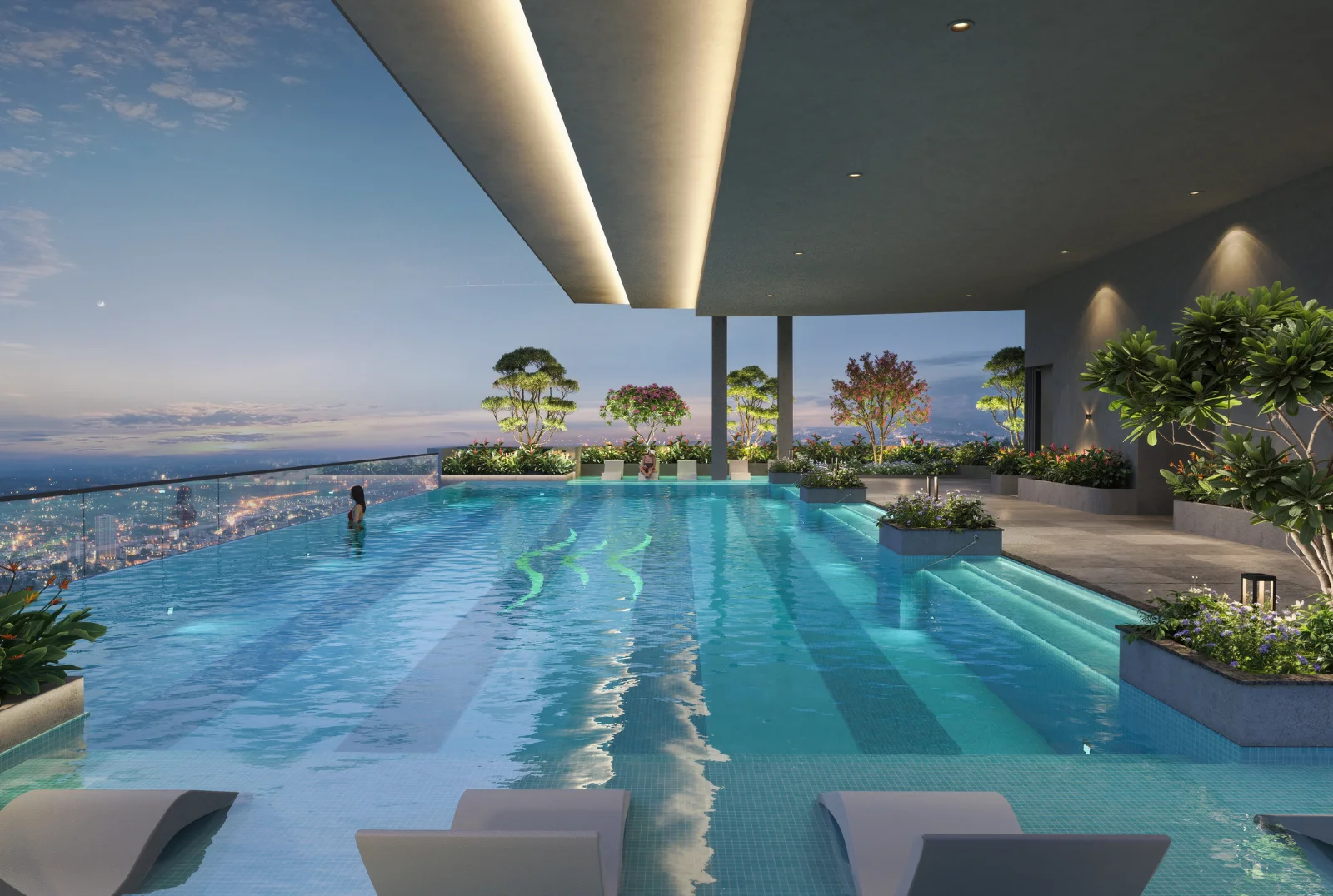 Infinity edge swimming pool